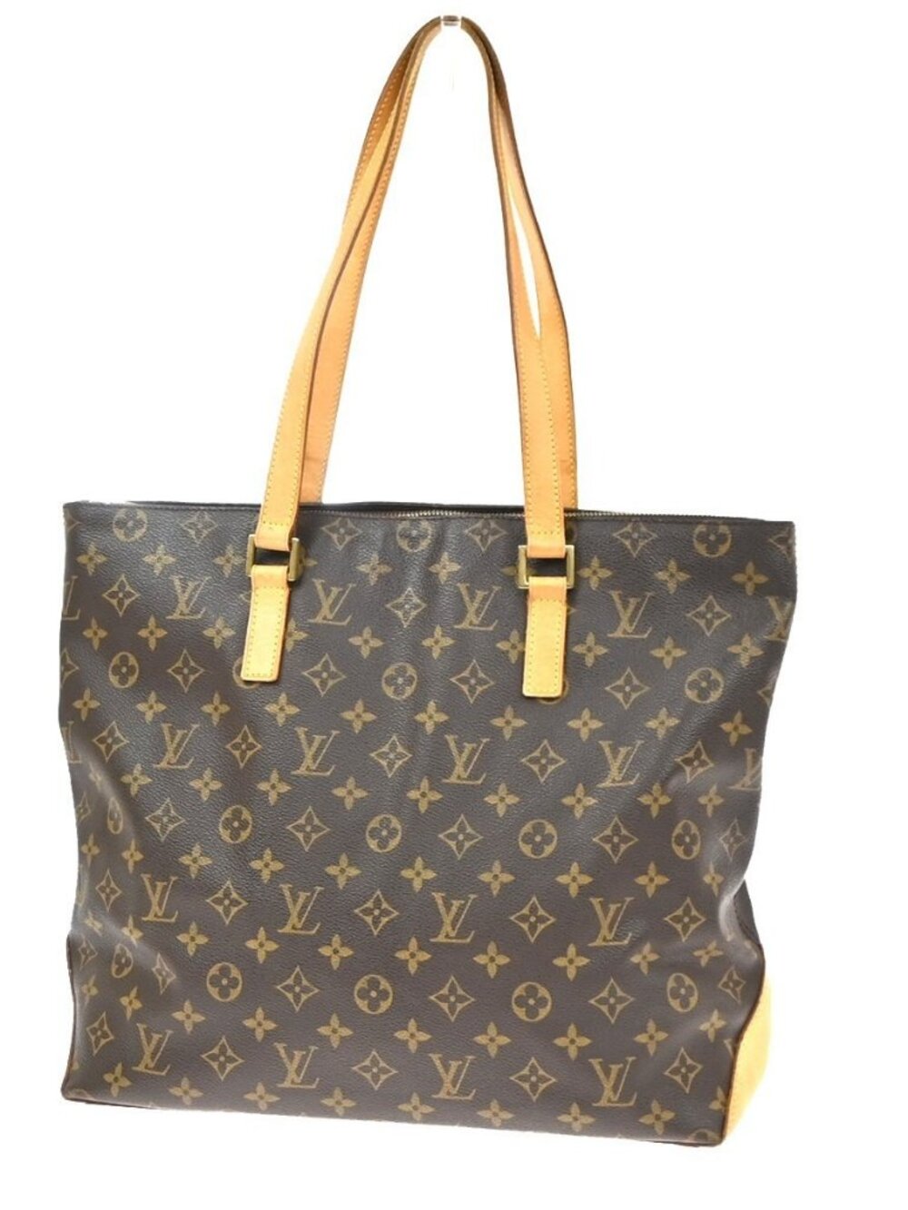 LOUIS VUITTON Cabas Mezzo Shoulder Bag Monogram Leather Brown M51151 77YH924 - Picture 1 of 16